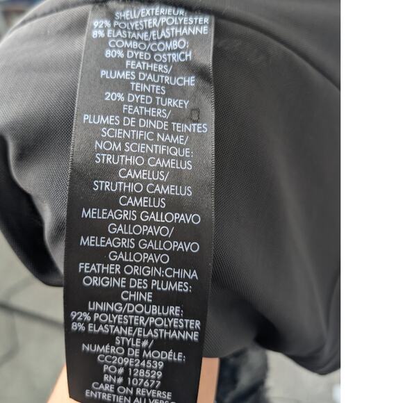 Alice + Olivia Delora Black Sequin Feather Mini Dress US 8 Party Cocktail - Picture 7 of 8